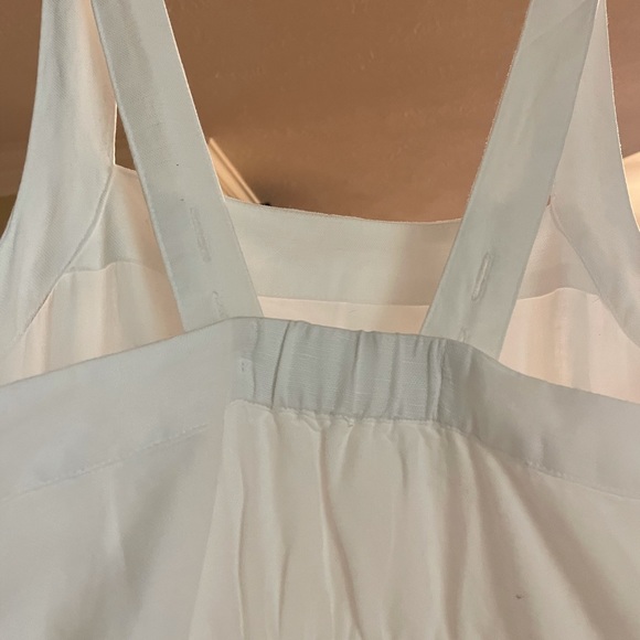 GAP Apron Midi Cotton-Linen White Dress - Picture 2 of 11